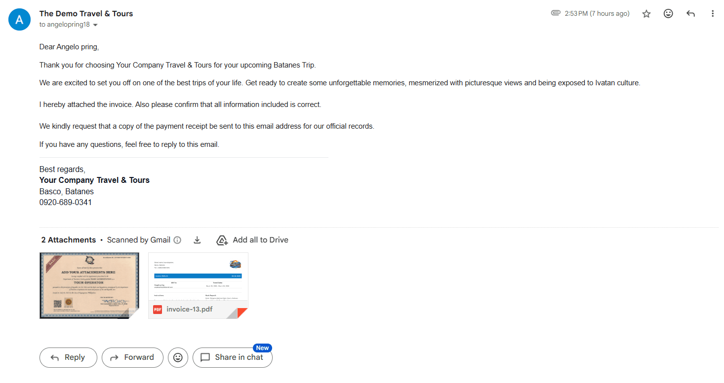 Email your client professionally